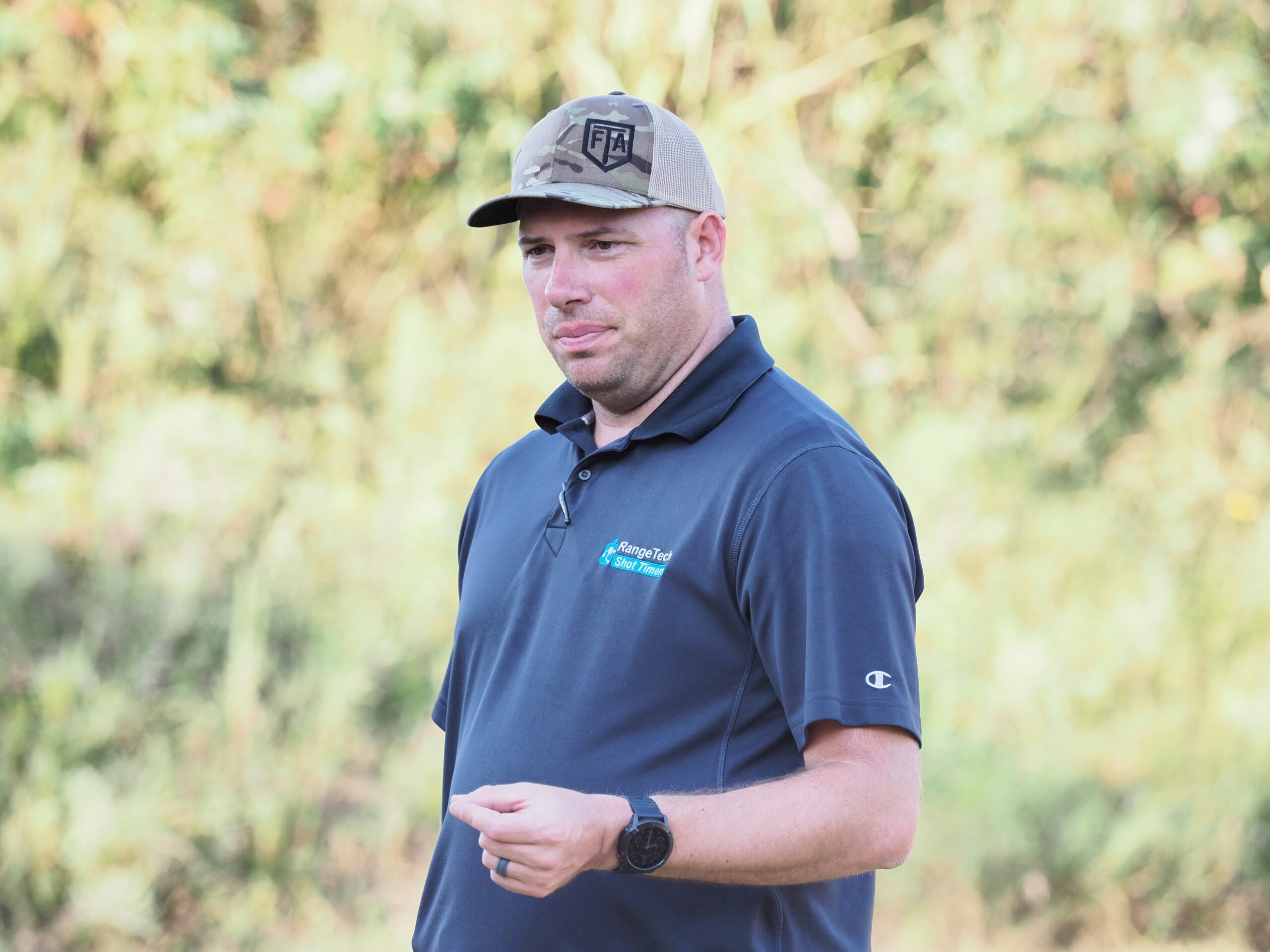 Riley Bowman Teaching a Seminar Outdoors